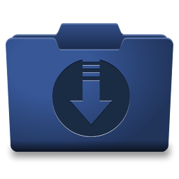 Blue Downloads Icon 256x256 png